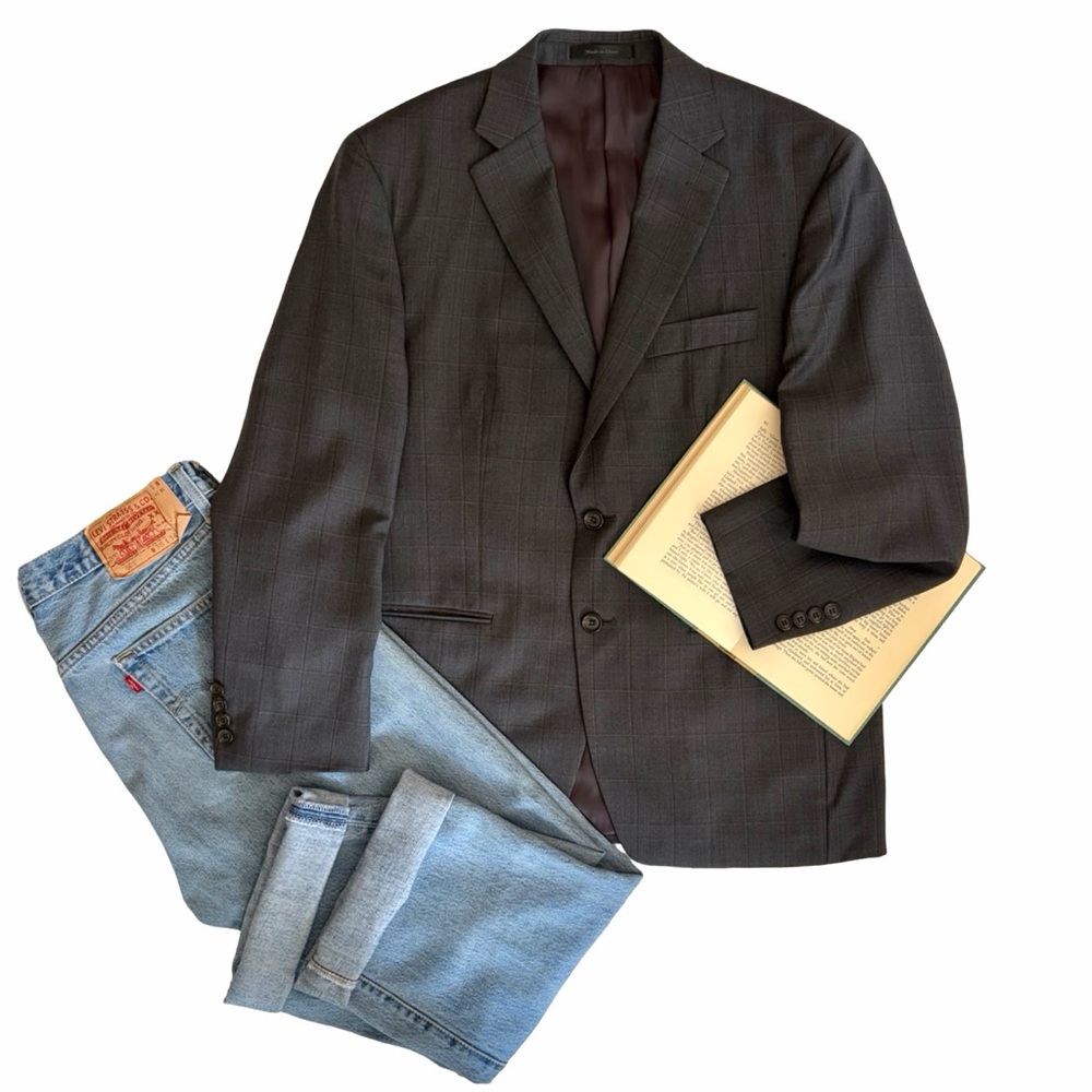 Vintage Lauren Ralph Lauren | Oversized Windowpane Wool Plaid Blazer